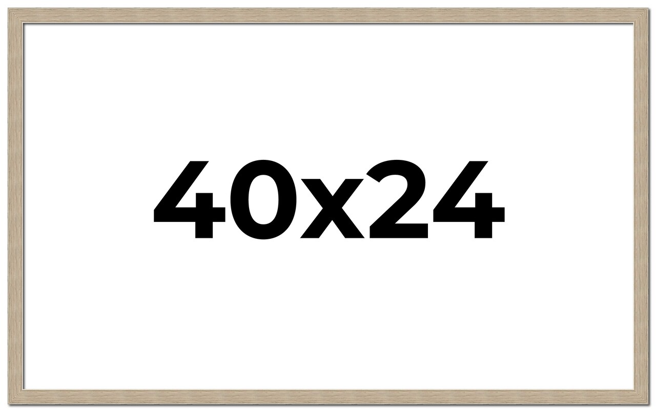 40x24 Thin Barnwood Picture Frame with UV-Resistant Acrylic & Acid Free Backing, Available in 2 Paint Finishes - Grey and Black